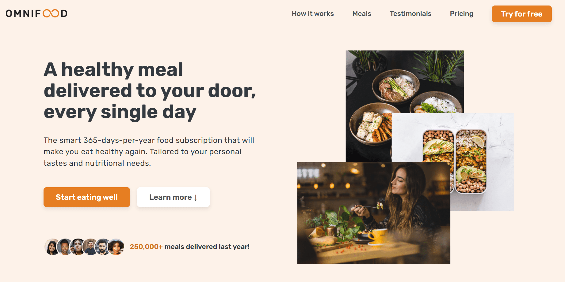 Food Landing Page feature project image